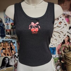 Sweet Cherry&Bows Graphic Tank Top